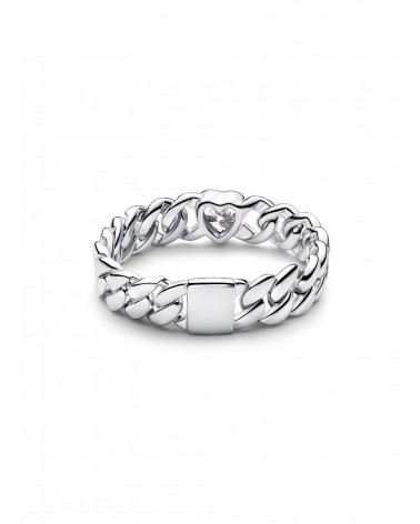 Anillo Pandora Cadena Cubana Corazón 194386C01 - foto 2