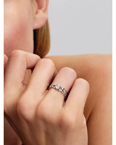 Anillo Pandora Cadena Cubana Corazón 194386C01 - foto 3