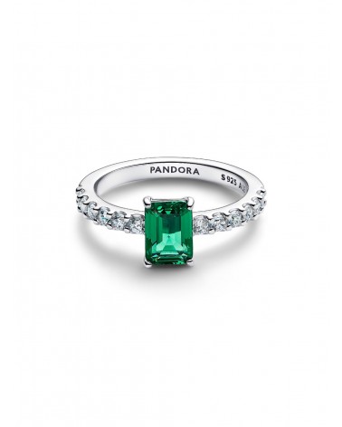 Anillo Pandora Halo Rectangular Verde Brillante 194506C01 - foto 2