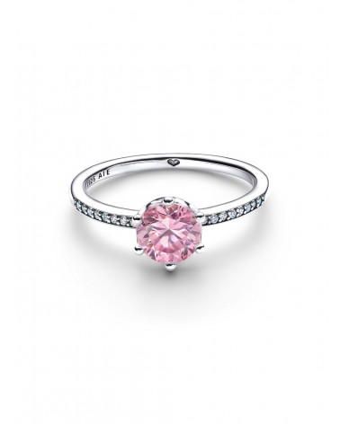 Anillo Pandora Solitario Corona Brillante Fucsia 198289C03 - foto 2
