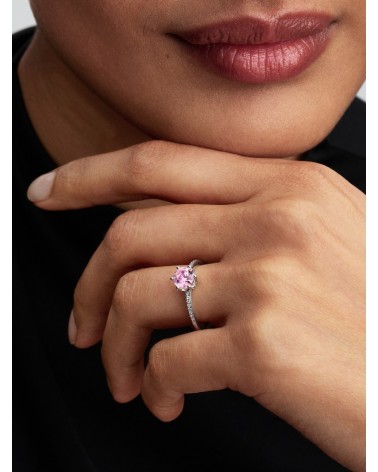 Anillo Pandora Solitario Corona Brillante Fucsia 198289C03 - foto 3
