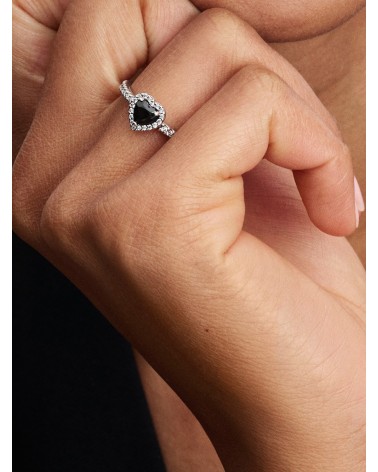 Anillo Pandora Corazón Negro Elevado 198421C04 - foto 3