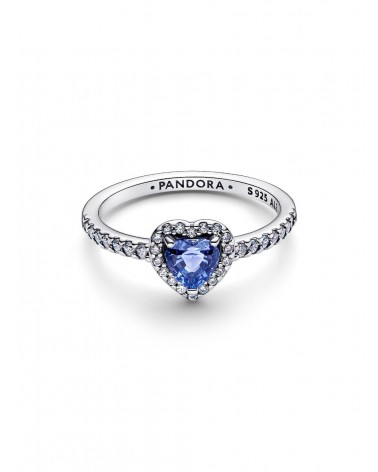 Anillo Pandora Corazón Azul en Relieve Brillante 198421C05 - foto 2