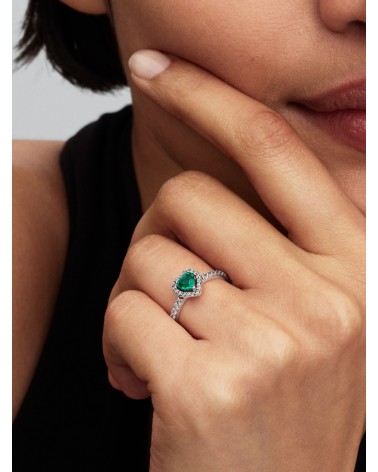 Anillo Pandora Corazón Elevado Verde 198421C07 - foto 3