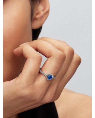 Anillo Pandora Corazón Azul Princesa Elevado 198421C09 - foto 3