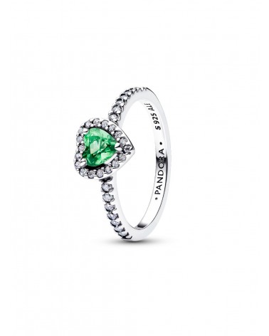 Anillo Pandora Corazón Verde Elevado 198421C08