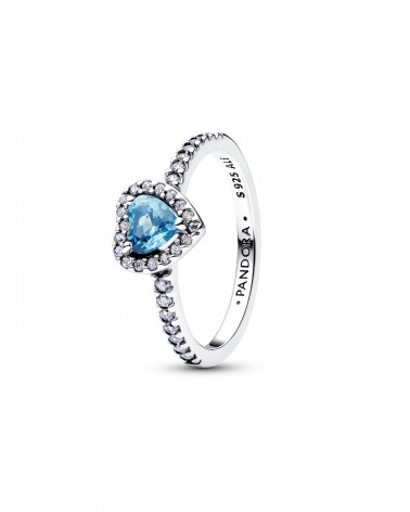 Anillo Pandora Corazón Elevado Azul 198421C10