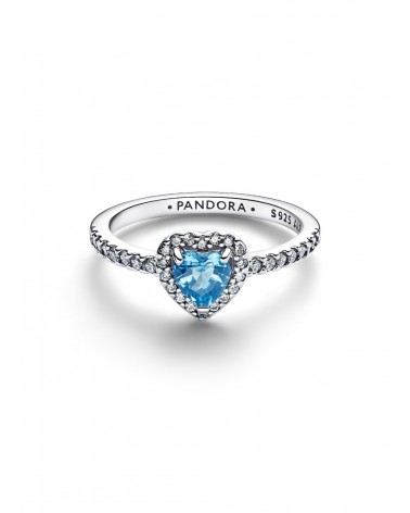 Anillo Pandora Corazón Elevado Azul 198421C10 - foto 2