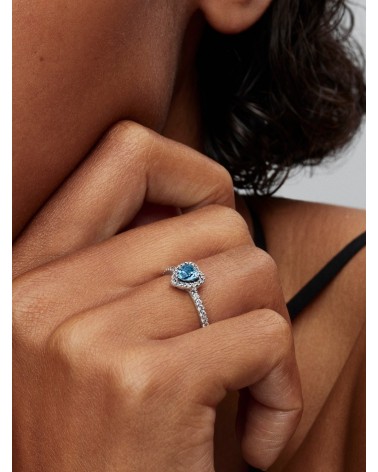 Anillo Pandora Corazón Elevado Azul 198421C10 - foto 3