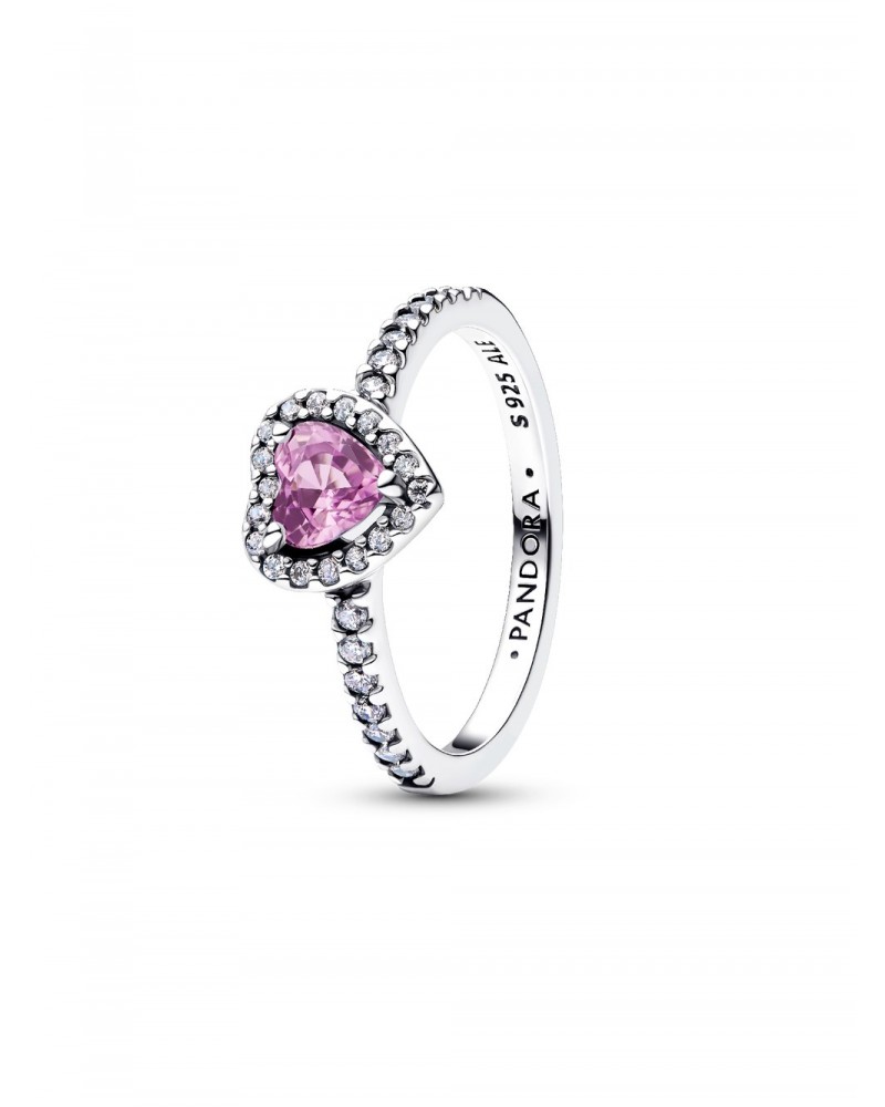 Anillo Pandora Corazón Elevado Lila 198421C12