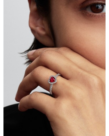 Anillo Pandora Corazón Rosa Fucsia Elevado 198421C13 - foto 3