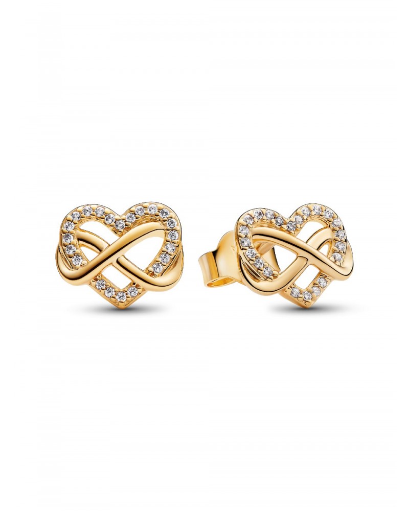 Pendientes de Botón Corazón Infinito Brillante Pandora 262667C01