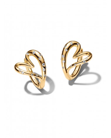 Pendientes de Aro Corazón Forma Orgánica con Gemas Engastadas Pandora 264664C01