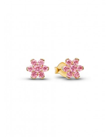 Pendientes de Botón Flor Rosa Brillante Pandora 265115C01