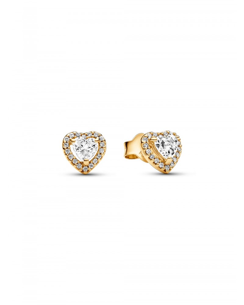 Pendientes de Botón Corazón Brillante en Relieve Pandora 268427C01