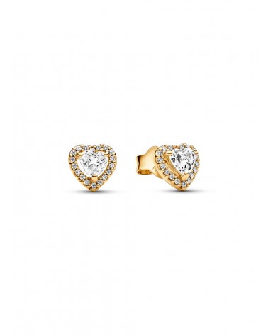 Pendientes de Botón Corazón Brillante en Relieve Pandora 268427C01