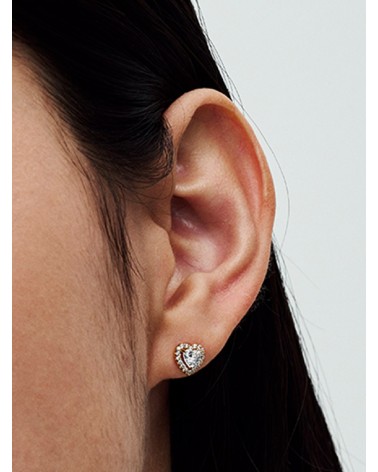 Pendientes de Botón Corazón Brillante en Relieve Pandora 268427C01 - foto 2