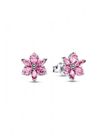 Pendientes de botón Herbario Flor Rosa Brillante Pandora 292633C02
