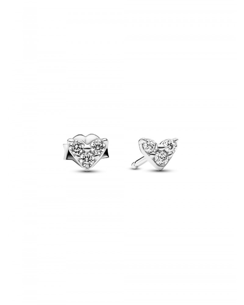 Pendientes de Botón Corazón y Triple Gema Pandora 293003C01