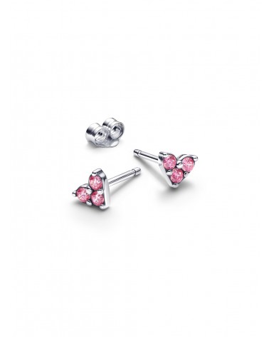 Pendientes de botón Corazón Triple Gema Rosa Pandora 293003C02 - foto 2
