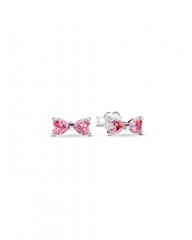 Pendientes de botón Lazo Rosa Brillante Pandora 293505C01