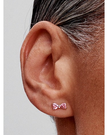 Pendientes de botón Lazo Rosa Brillante Pandora 293505C01 - foto 2