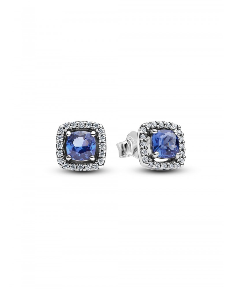 Pendientes de botón Halo Azul Cuadrado Brillante Pandora 293551C01