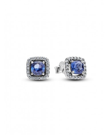 Pendientes de botón Halo Azul Cuadrado Brillante Pandora 293551C01