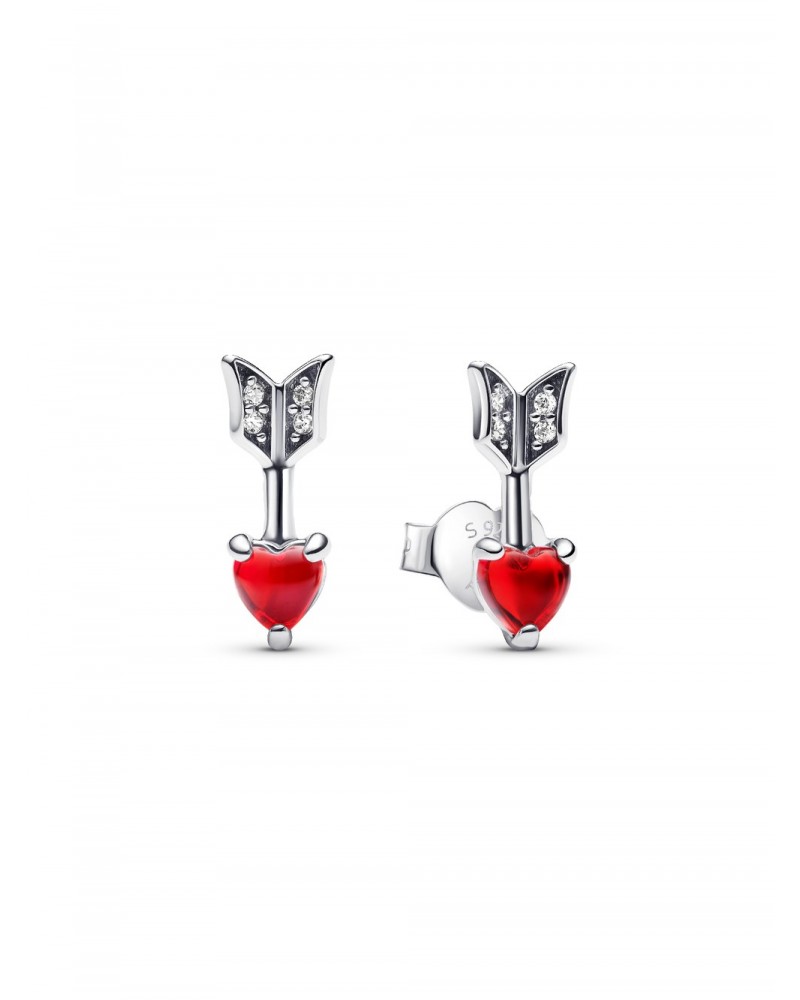 Pendientes Pandora Flecha y Corazón Cristal de Murano 293668C01