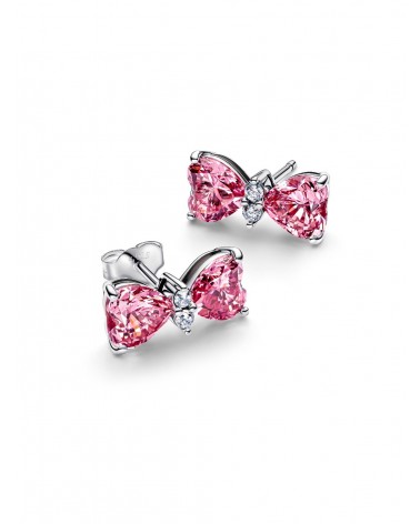Pendientes de Botón Lazo Rosa Pandora 294265C01 - foto 2