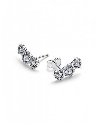 Pendientes de Botón Triple Halo Corazón Pandora 294411C01 - foto 2