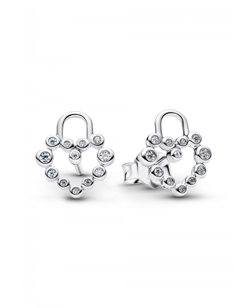 Pendientes de Botón Candado Corazón Brillante Pandora 294419C01