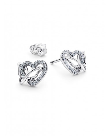 Pendientes de botón Corazón y Mariposa Entrelazados Pandora 294476C01 - foto 2