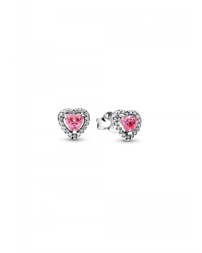 Pendientes de Botón Corazón Rosa Pandora 298427C02