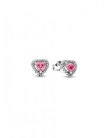 Pendientes de Botón Corazón Rosa Pandora 298427C02