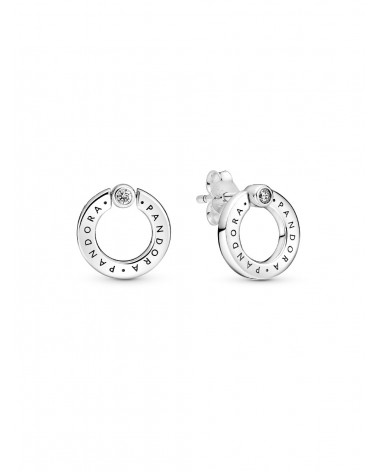 Pendientes de botón Reversibles Círculo en Pavé & Logo Pandora 299486C01 - foto 2