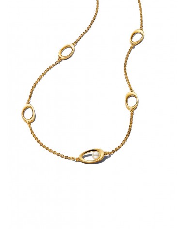 Collar Pandora Forma Orgánica y Perla Ovalada Cultivada de Agua Dulce 363883C01