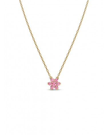 Collar Pandora con Colgante Flor Rosa Brillante 365116C01