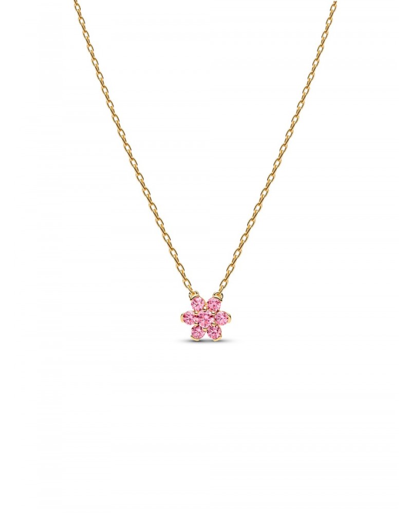 Collar Pandora con Colgante Flor Rosa Brillante 365116C01