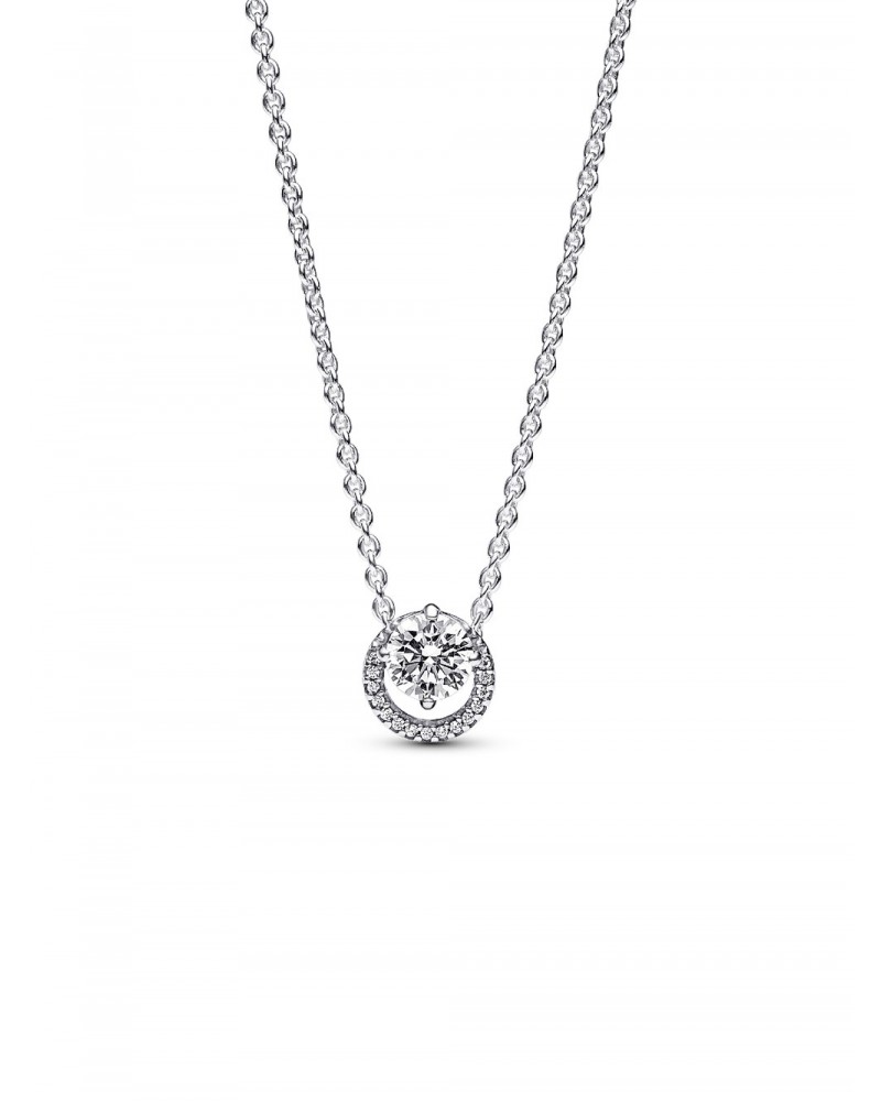 Collar Pandora con Colgante Brillante Halo Redondo 391174C01