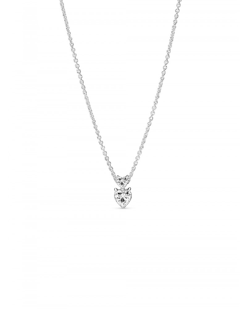 Collar Pandora Colgante Doble Corazón Brillante 391229C01