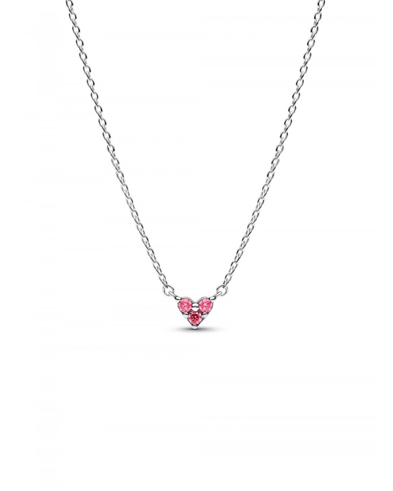 Collar Pandora Corazón Rosa Triple Gema 393014C02