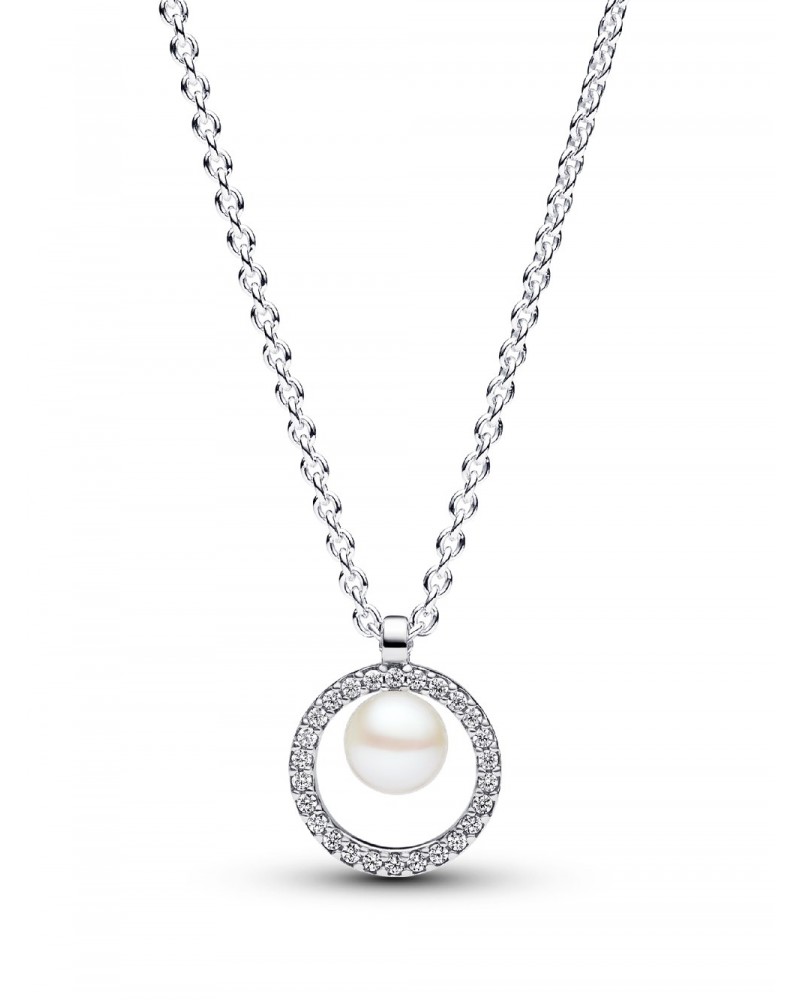 Collar Pandora Pavé y Perla Cultivada de Agua Dulce Tratada 393165C01