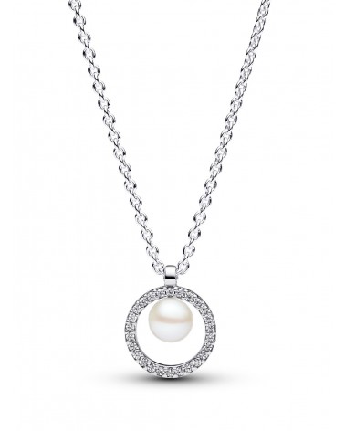 Collar Pandora Pavé y Perla Cultivada de Agua Dulce Tratada 393165C01