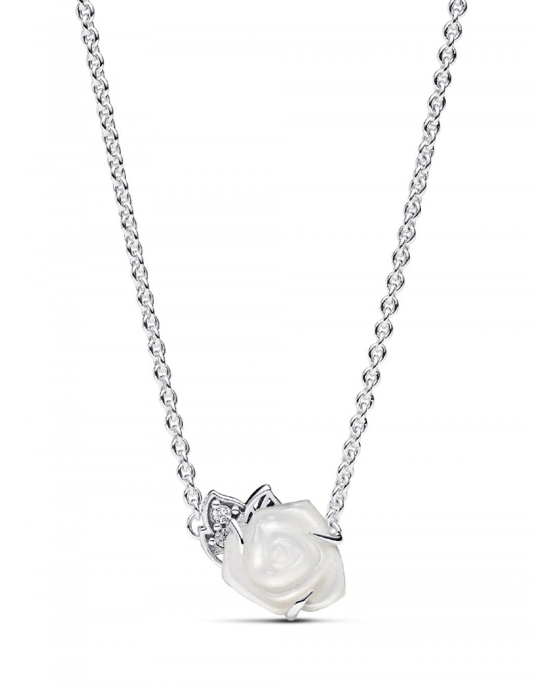 Collar Pandora Rosa Blanca Floreciendo 393206C01