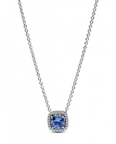 Collar Pandora Halo Azul Cuadrado Brillante 393560C01