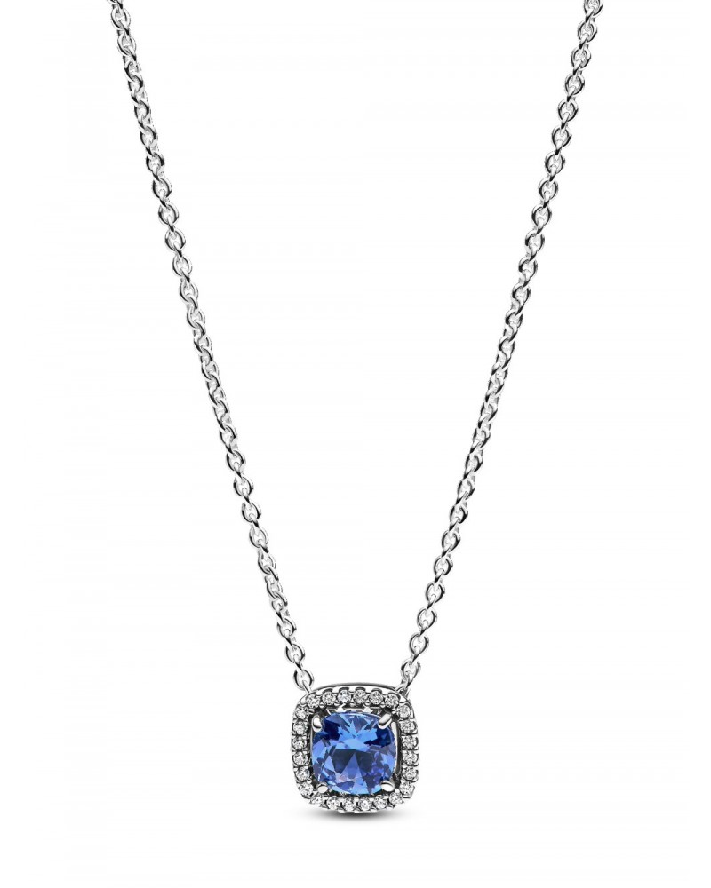 Collar Pandora Halo Azul Cuadrado Brillante 393560C01