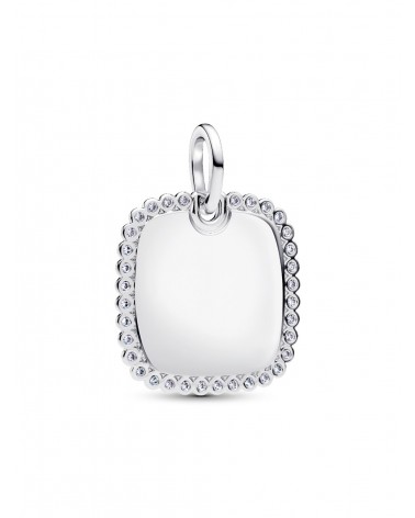 Colgante Pandora Etiqueta Grabable Cuadrada Brillante 394009C01