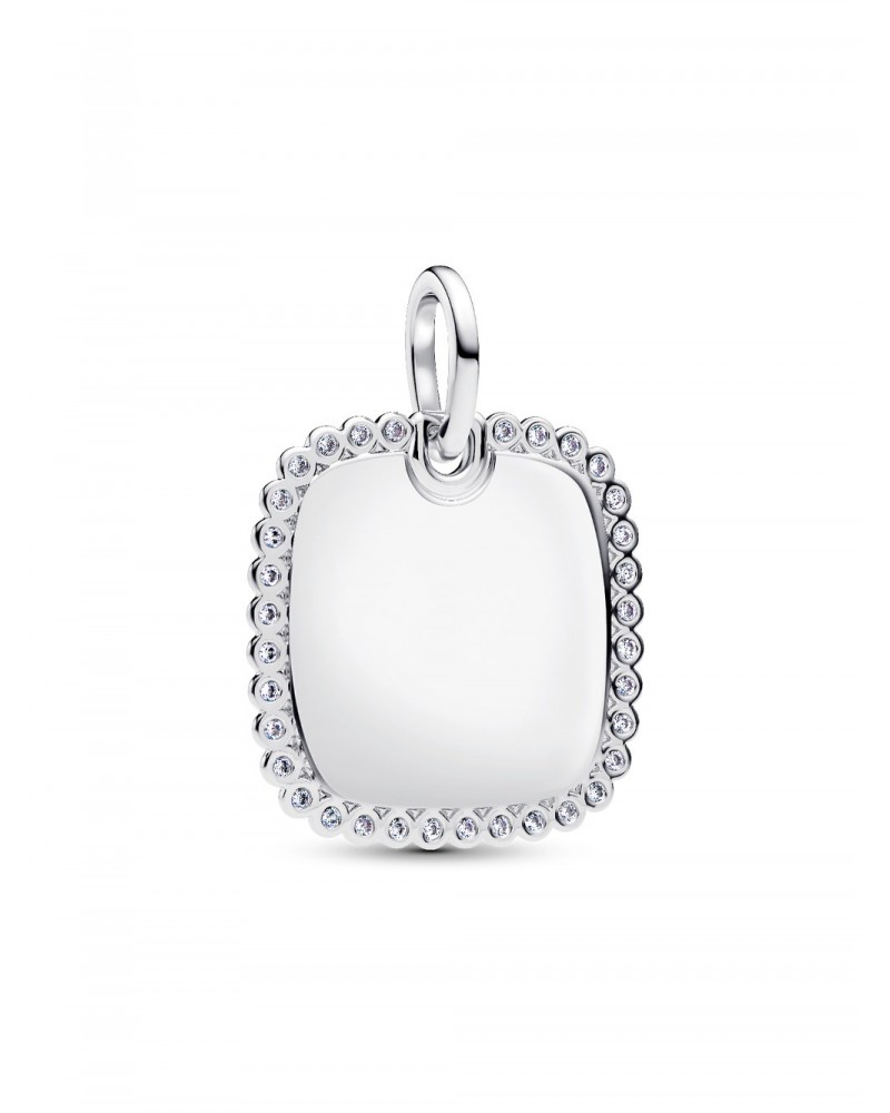 Colgante Pandora Etiqueta Grabable Cuadrada Brillante 394009C01