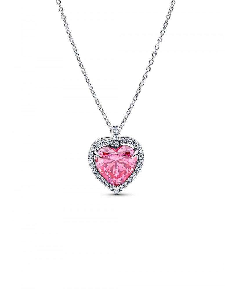 Collar Pandora Halo Corazón Rosa 394414C01